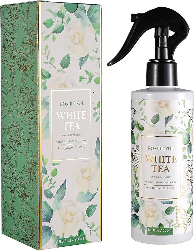 ROMIIE ZOI Room Spray Air Freshener Scented White Tea with Natural Plant Extract Room Fabric Spray for Home Fragrance linen Spray air Freshener - 8.5 FL OZ