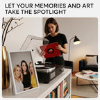 Homeforia 8x12 Picture Frame White, High End Oak 8 x 12 Wood Frames with Mat 6 by 8 Print, 8by12 Wooden Frame Matted to 6x8 inch Photo, 12x8 Wall or Tabletop Frames, Tempered Glass, Wall Kit, Set of 1