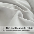 EASELAND Oversized King Down Alternative Comforter - Quilted Duvet Insert for All Seasons, Soft Lightweight with Corner Tabs, Summer Winter Warm Bedding, Light Grey 98x116 Inches