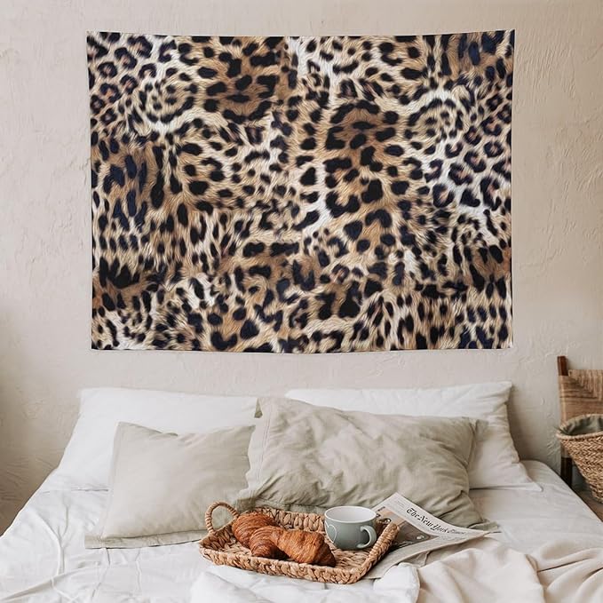 HZOHNAGO Leopard Print Tapestry Nature Wildlife Vintage Cheetah Fur Spot Animal Skin Wild Animals Spots Printed Wall Tapestry Painting Wall Hanging for Bedroom Living Room Dorm 40" W x 30" H