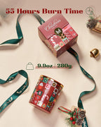 M&SENSE Candy Cane Apple & Coconut Scented Holiday Candle for Christmas, 9.9oz 55Hours Burn Time Fruit Scent Cotton Wick Clean Non Toxic Natural Soy Wax Candle for Spa Yoga Meditation