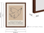 Poster Master Vintage Poster - Retro Minimalist Print - Gift for Artist, Friend - Dove Of Peace, Line Drawing, Sketch, Abstract - Wall Decor for Living Room, Bedroom, 16x20 Brown Framed