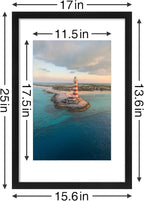 Vittanly 16x24 Picture Frames Set of 9, Shatter Resistant Plexiglass, Display 12x18 Pictures with Mat or 16x24 without Mat, Photo Frames for Wall or Tabletop, PVC Frame, Black