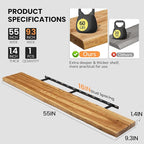 Floating Shelves for Wall, 55"x9.3" Rustic Solid Live-Edge Elm Wood Wall Shelves, Heavy-Duty Floating Shelves with Invisible Brackets for Living Room, Bedroom, and Kitchen, Natural Finish