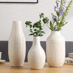 hjn hjn White Vase -Ceramic Vase for Home Decor, Modern Decor Vases for Living Room/Bookshelf/Mantel/Home Decor Accents -13.8" H