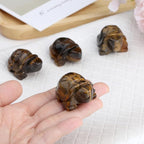 QINJIEJIE Travel Turtle Figurines for Travelers Best Travel Gifts for Women Men Tiger Eye Crystal Healing Crystals Sea Turtle Lovers Office Desk Decor Good Luck Gifts for Traveling Abroad