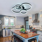 ZGLAOJT Modern Ceiling Light Fixture LED Dimmable Ceiling Light with Remote Control 5 Rings 46W Flush Mount Ceiling Lamp for Living Room Dining Room Kitchen Bedroom Farmhouse.