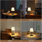 LED Cordless Mini Lamp 5W,3000 mah Battery Operated Lamps,3 Color Temperature Dimmable Table Light,Small Rechargeable Lamp,Kitchen Lamps countertop,Restaurant (Black,2pack)