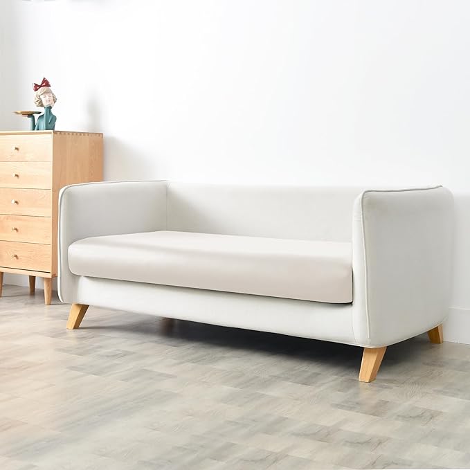 Yates Home PU Leather Couch Sofa Cushion Slipcover Water-Proof Elastic Chair RV Seat Covers Loveseat Sofa Furniture Protector Slip Cover for Settee Seater Replacement in Living Room（Loveseat, Ivory）