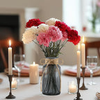 Vintage Glass Vases for Flowers, Set of 6 Grey Vases for Farmhouse Wedding Centerpiece Cylinder Bottle for Reception Table Decoration Home Decor Floral Arrangements