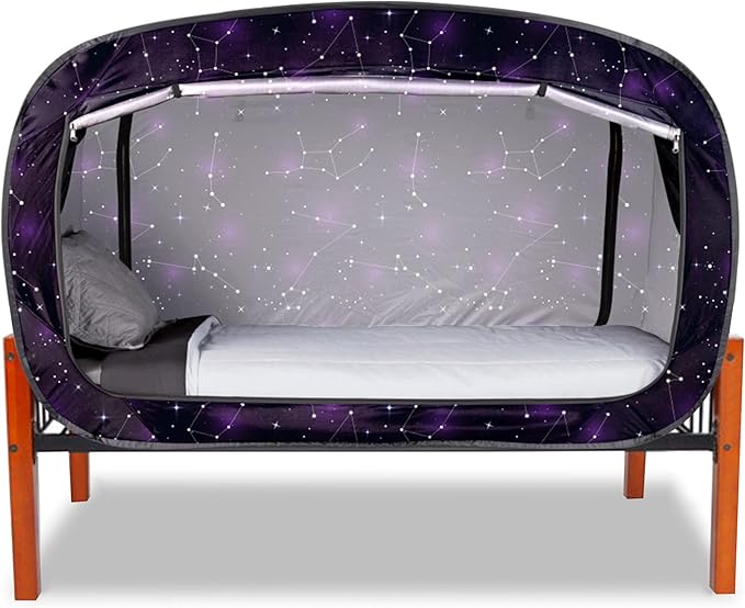 Bed Tent Twin Bed Canopy Portable Dream Tent for Adult Indoor Sleeping Tents with 2 Doors Breathable Private Space Tents, Starry Constellation