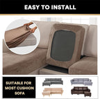 PrinceDeco Sectional Couch Covers 3 Pieces Velvet Sofa Covers L Shape Soft Couch Covers for Sectional Sofa Corner Sofa Cover Couch Cover for Dogs Washable (2 Seater + 1 Chaise,Taupe)