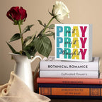 Office Decor for Women Christian Gifts Desk Bedroom Bible Verse Wall Art Inspirational Wooden Box - Pray on It Over It Through It