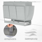 Bedside Caddy, Bed Organizer with 11 Pockets and Power Strip Holder, Versatile Bedside Storage Caddy for Home,Dorm,Bunk,Hospital,Crib Bed (2 Pack Grey)