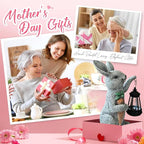 Garden Statues Rabbit Solar Lantern Outdoor Handmade Resin Statue Bunny with Cute Carrot for Patio, Yard,Mother's Day Gift Ideas (rabbit1)