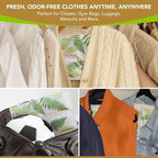 Hanging Bamboo Charcoal Natural Odor Absorber for Clothing, Closets, Wetsuits, Gym Bags & More – Fragrance-Free, Chemical Free, Reusable, Long-Lasting (1-Pack)