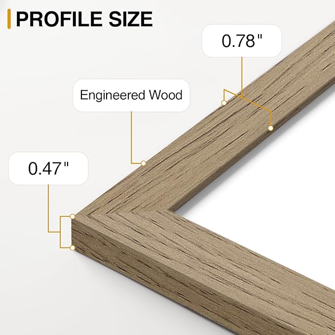 Vittanly 15 Pack Picture Frames Collage Wall Decor, Multi Sizes Including 3pcs 8x10, 6pcs 5x7 and 6pcs 4x6 Photo Frames, Gallery Frame Set for Wall or Tabletop Display, Olive Brown