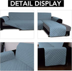 Easy-Going L Shape Sofa Slipcover - Sectional Couch Cover, Chaise Lounge Cover, Reversible, Pets & Kids Friendly (Small, Light Blue/Light Blue)