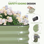 G GOOD GAIN 4-in-1 Adjustable Raised Garden Bed Kit | Galvanized Planter Boxes for Vegetables, Flowers | 12" Tall, Multiple Sizes (5x3x1ft, 4x4x1ft, 6x2x1ft, 7x1x1ft) | Outdoor Metal Raised Bed, Green