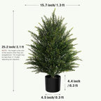 Artificial Topiary Ball Tree, Indoor Realistic Faux Boxwood Bush Potted Plants, Outdoor Fake Shrubs Cedar Evergreen Plants for Home Living Room Front Porch Decor (2, 2ft)