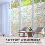 Volcanics Privacy Film Static Clings Vinyl 3D Decals Stickers Rainbow Film for Glass Door Heat Control Anti UV 35.4 x 78.7 Inches