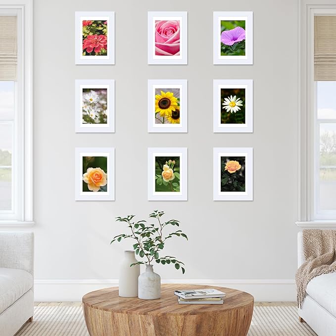 12 Packs 4x6 Picture Frames Bulk, Display 3.5x5 with Mat or 4x6 Without, White Gallery Frame Set, 4 by 6 Frames Bulk Set of 12, Collage Wall Decor Photo Frame Set for Wall and Tabletop, White
