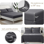 JOLLYVOGUE King Comforter Set, Ultra-Soft Bed in a Bag King Size 7 Pieces, Oeko-TEX Certified Bedding Set with Down Alternative Comforter, Sheets, Pillowcases & Shams, Dark Grey