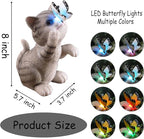 Solar Cat Outdoor Figurines Garden Decor with Butterfly Cat Statue Light for Lawn Ornaments Porch Patio Balcony Yard Decorations Outdoor Birthday Gifts for Women Grandma Mother’s Day