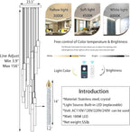 156in Long Light 20-Lights Chandeliers for Entryway LED Dimmable Chandeliers Lighting Fixture Modern Flat Sloped High Ceiling Pendant Lights Crystal Drop Light for Living Room Foyer Hallway Staircase