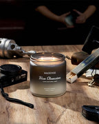 M&SENSE Amber Lavender Scented Candle for Men, 11.6oz 2 Wick Large Natural Soy Wax 70 Hours Highly Scented Home Fragrance