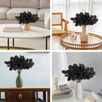 40 Pcs Artificial Black Eucalyptus Stems, Fake Eucalyptus Leaves Branches Bouquet for Flower Arrangement DIY, Black Silk Flowers for Home Halloween Farmhouse Decor
