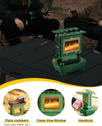 Camping Oil Lantern，Oil Lamp with Cooker Stove，Fuel Lamp for Outdoor，Portable Oil Lamp，Portable and Convenient for Heating and Cooking (Greeen)