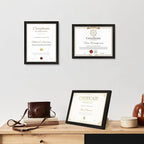8.5x11 Diploma Frame with Tempered Glass, Multi Certificate 8.5 by 11 Photo Frame Bulk for Wall or Tabletop Display(Black, 1 Pack)