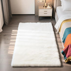 Shag Area Rug for Bedroom 3x5,White Fluffy Area Rugs for Living Room,Soft Fuzzy Rug Non-Shedding Indoor Plush Carpet for Kids Bedroom Nursery Dorm Home Decor