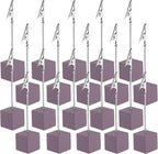 PATIKIL Place Card Holder, 20Pcs Memo Clip Holder Stand with Alligator Clasp Table Number Holders Wooden Base for Pictures Note Card Paper, Dark Purple