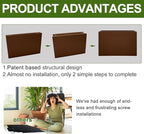 Galvanized Steel Planter Box-No Installation Required Metal Rectangular Block Long Box Planter Modern Outdoor Planters All-Weather Use with Drainage Holes for Patio/Porch, 36×24×12IN（Brown）