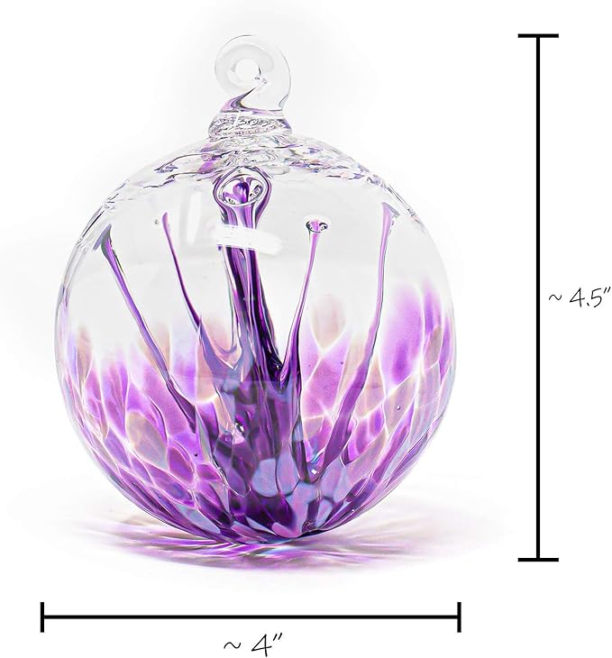 Luke Adams Handmade Glass Gazing Balls for Garden on Clearance – Hand Blown Glass Gazing Ball for Yard Décor – Decorative Garden Globe (Purple Crush/Lavender)