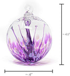 Luke Adams Handmade Glass Gazing Balls for Garden on Clearance – Hand Blown Glass Gazing Ball for Yard Décor – Decorative Garden Globe (Purple Crush/Lavender)