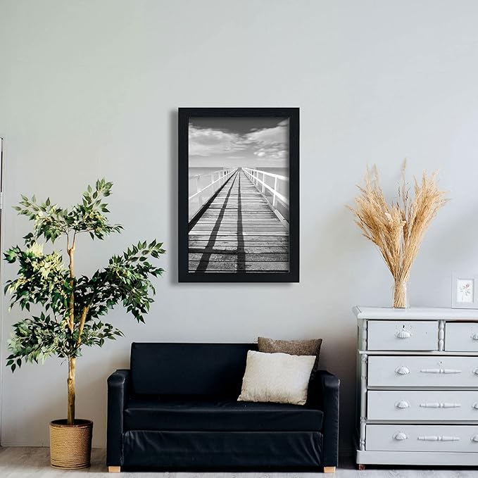 VCK Poster Frames 20x30 Black 3-Pack, Solid Wood Picture Frames for Wall Mounting Hanging Art and Puzzle Frame