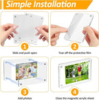 15 Pack Magnetic Acrylic Picture Frame for Fridge, 2.36x3.54 Inch Polaroid Frame, Double Sided Refrigerator Magnet Picture Frame for Fujifilm Instax Mini, Clear Picture Display Frame