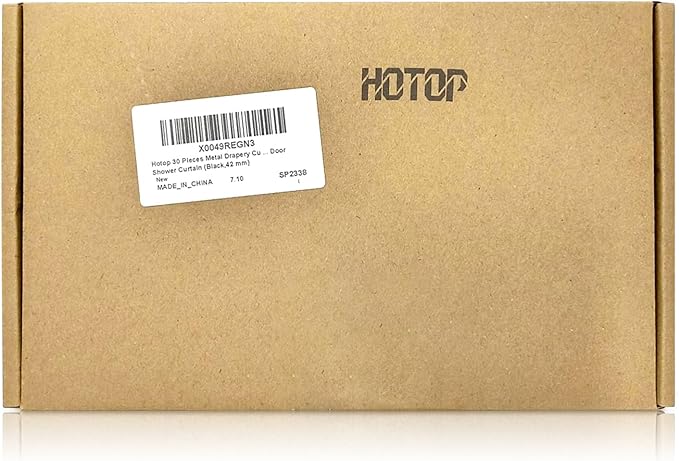 Hotop 30 Pcs Metal Drapery Curtain Rings 0.98/1.26/1.65 inch Interior Diameter and 30 Pcs Hanging Curtain Drapery Pin Hooks for Window Door Shower(42 mm,Black)