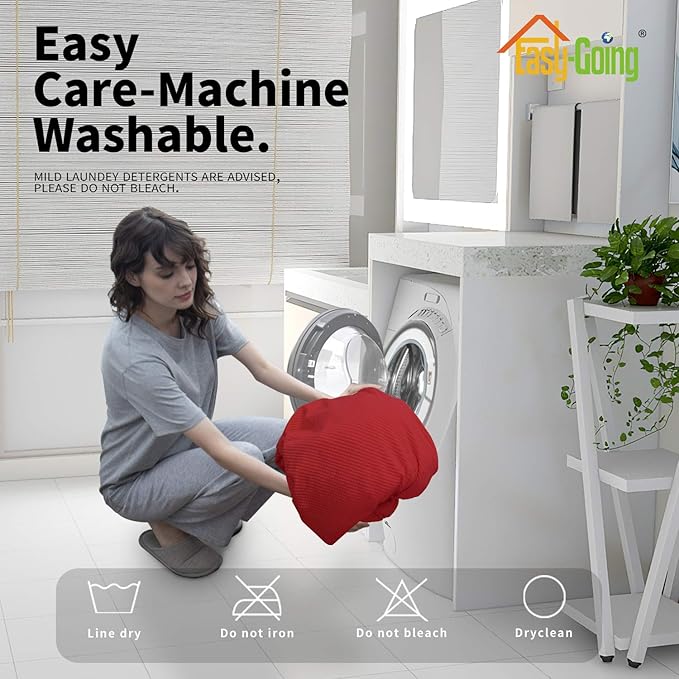 Easy-Going 6 Pieces Recliner Loveseat Stretch Sofa Slipcover Sofa Cover Furniture Protector Couch Soft with Elastic Bottom Kids, Spandex Jacquard Fabric Small Checks Christmas Red