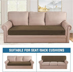H.VERSAILTEX Velvet Stretch Individual Couch Cushion Cover Plush Cushion Slipcover for Loveseat Sofa Cushion Furniture Protector Seat Cushion Sofa Cover (1 Piece Sofa Cushion Cover, Bronze Brown)