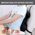 BALAPET Lumbar Support Pillow for Office Chair,Ergonomic Memory Foam Breathable I-Shape Back Pillow with Adjustable Straps,Full Back and shoulder Support for Improved Sitting Posture and Relief Pain