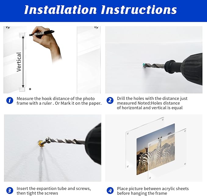16x20 Acrylic Floating Art Frame for Wall Mount, Clear Magnetic Picture Frame for Artwork Display,Certificates Documents Frames for Family,Office,Wedding