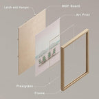 SIGNWIN Framed Collage Print Gallery Set 1980s Retro Miami Wall Art, Set of 4 Beach Landscape Wall Decor Prints, Nature Wilderness Wall Décor for Living Room, Bedroom - 8"x10" Natural