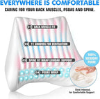 Soft Lumbar Support Pillow for Driving Seat 100% Memory Foam Lumbar Pillow for Lower Back Pain Relief, Lumbar Support Cushion for Car Seat, Office Chair Blue