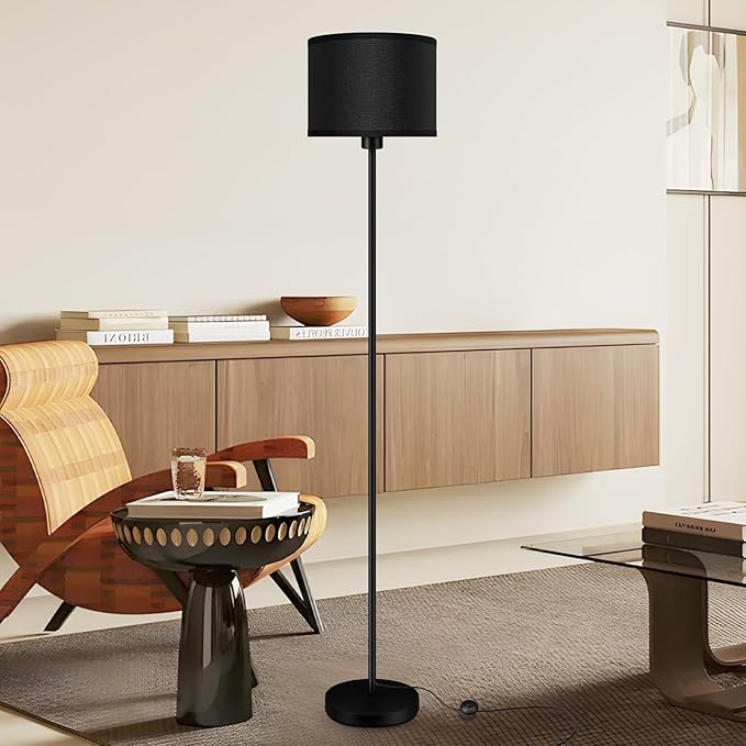 Floor Lamps for Living Room, Stepless Dimmable Floor Lamp with Remote, 2700K-6500K Colors Temperature & Brightness Adjustable,10W/1200LM Black LED Floor Lamp,Modern Standing Lamp for Bedroom/Office