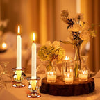 Foaincore 42 Pcs Candlestick Holders Bulk 2.5 Inch Taper Candle Holder for Table Centerpiece Thick Glass Ritual Candle Stand for Wedding Christmas Valentines Festival Party Decorations(Gold)