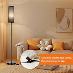 FRIDEKO HOME Floor Lamp with Black Shade, Dimmable Colors Temperature & Brightness, Floor Lamps for Bedroom Living Room, Tall Standing Lamp for Halloween Home Corner Decor, 9W Smart Bulb, Foot Switch
